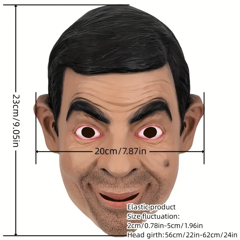 Rowan Atkinson Mask Costume Party Celebrity Rubber Latex Mask Halloween Mr. Bean V563-FH217157