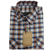 Mens FLANNELETTE SHIRT Check 100% COTTON Flannel Vintage Long Sleeve - 40 (Full Placket) - S V563-FLSHT2015-FP40-S