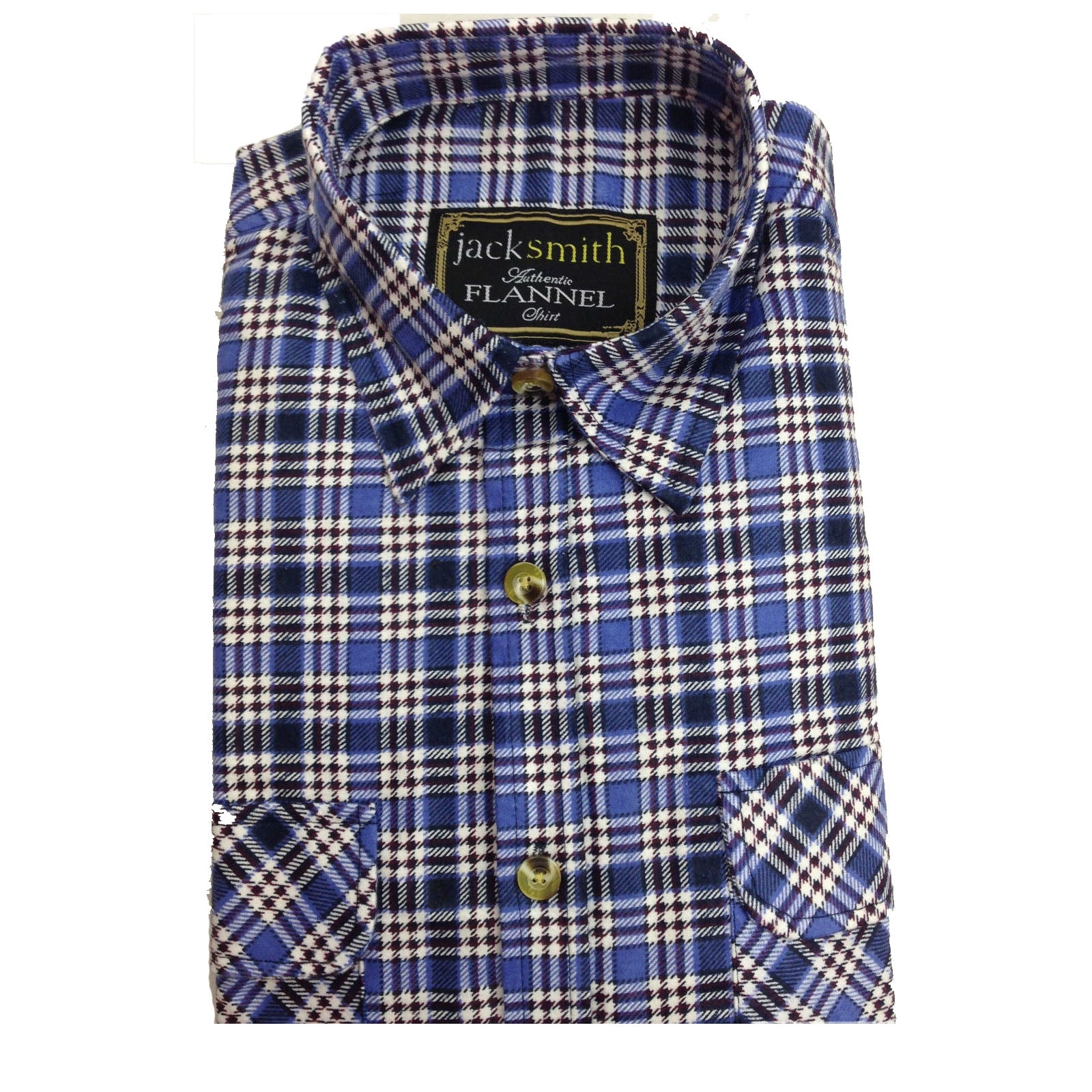 Mens FLANNELETTE SHIRT Check 100% COTTON Flannel Vintage Long Sleeve - 48 (Full Placket) - M V563-FLSHT2015-FP48-M