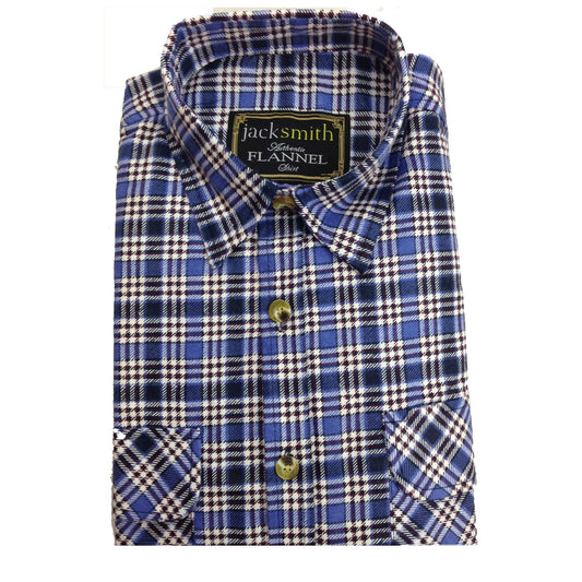 Mens FLANNELETTE SHIRT Check 100% COTTON Flannel Vintage Long Sleeve - 48 (Full Placket) - M V563-FLSHT2015-FP48-M