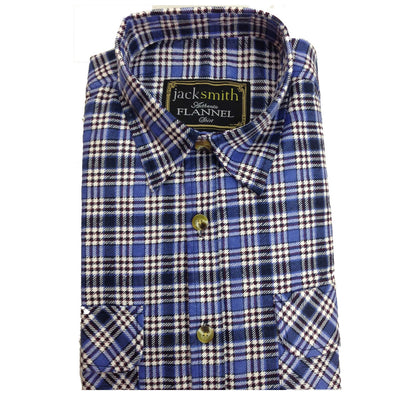 Mens FLANNELETTE SHIRT Check 100% COTTON Flannel Vintage Long Sleeve - 48 (Full Placket) - M V563-FLSHT2015-FP48-M