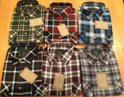 Mens FLANNELETTE SHIRT Check 100% COTTON Flannel Vintage Long Sleeve - 48 (Full Placket) - M V563-FLSHT2015-FP48-M