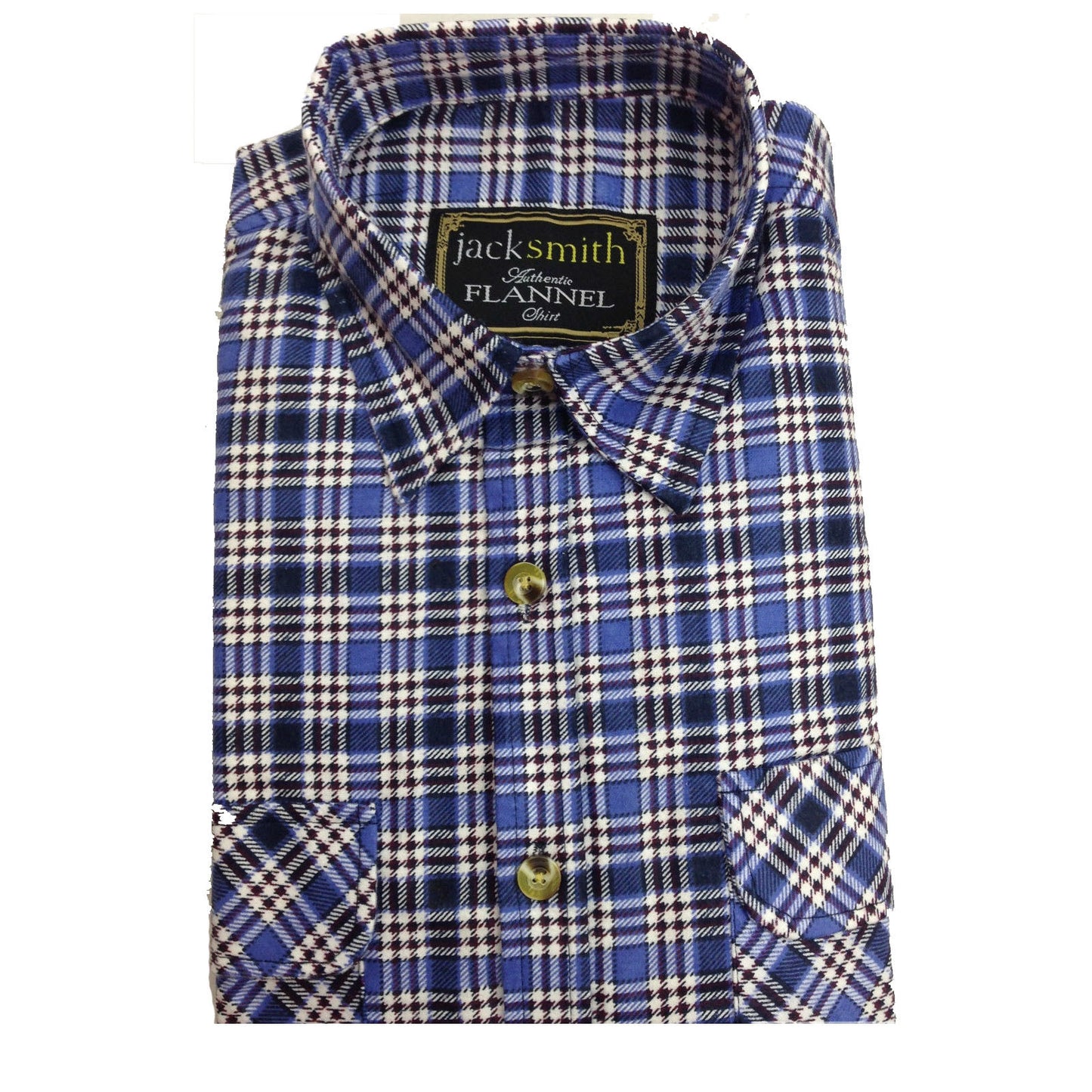 Mens FLANNELETTE SHIRT Check 100% COTTON Flannel Vintage Long Sleeve - 48 (Full Placket) - S V563-FLSHT2015-FP48-S
