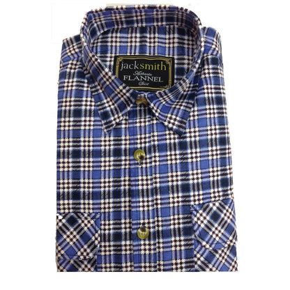 Mens FLANNELETTE SHIRT Check 100% COTTON Flannel Vintage Long Sleeve - 48 (Full Placket) - S V563-FLSHT2015-FP48-S