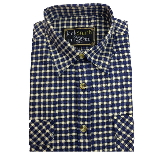Mens FLANNELETTE SHIRT Check 100% COTTON Flannel Vintage Long Sleeve - 49 (Full Placket) - S V563-FLSHT2015-FP49-S