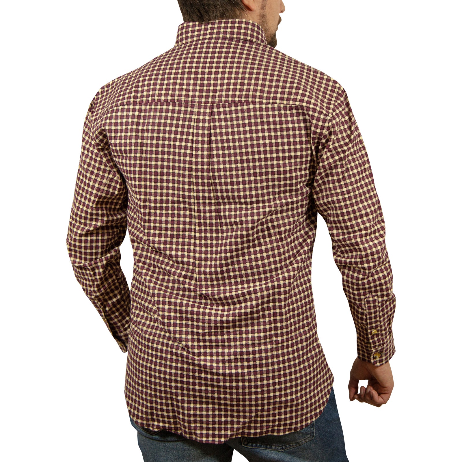 Mens FLANNELETTE SHIRT Check 100% COTTON Flannel Vintage Long Sleeve - 97 (Full Placket) - M V563-FLSHT2015-FP97-M