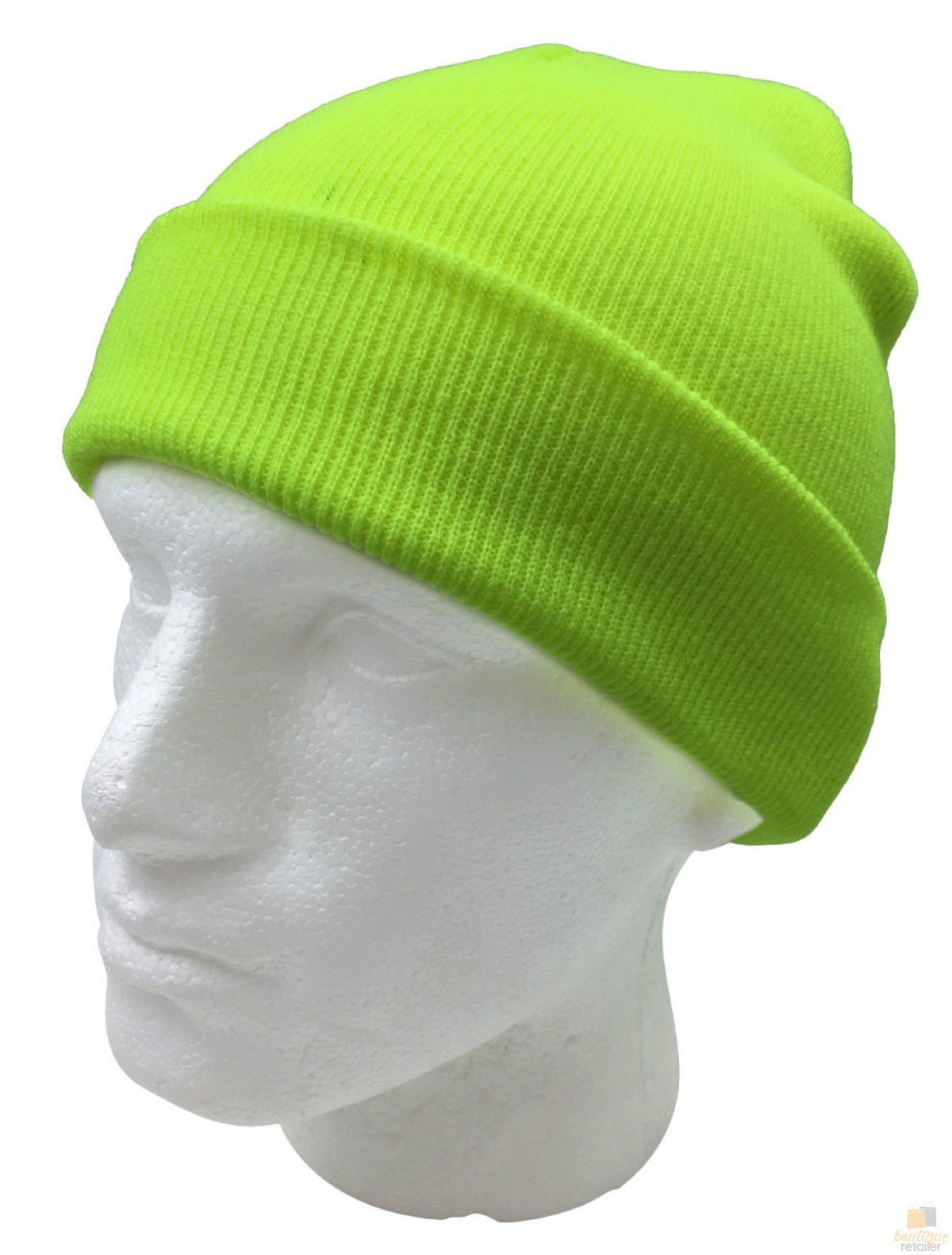 Unisex Fluro Beanie Hi Vis Knit Winter Hat Ski Cap One Size - Fluro Yellow V563-FLUROBEANIE-FLUYLW