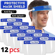12x Safety Full Face Shield Clear Glasses Anti-Fog Eye Protector Shop Dental V563-FS-1_12PCS
