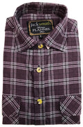 Mens Flannelette Shirt 100% Cotton Check Authentic Flannel Long Sleeve Vintage - Burgundy - S V563-FS-FP18-BURGUNDY97-S