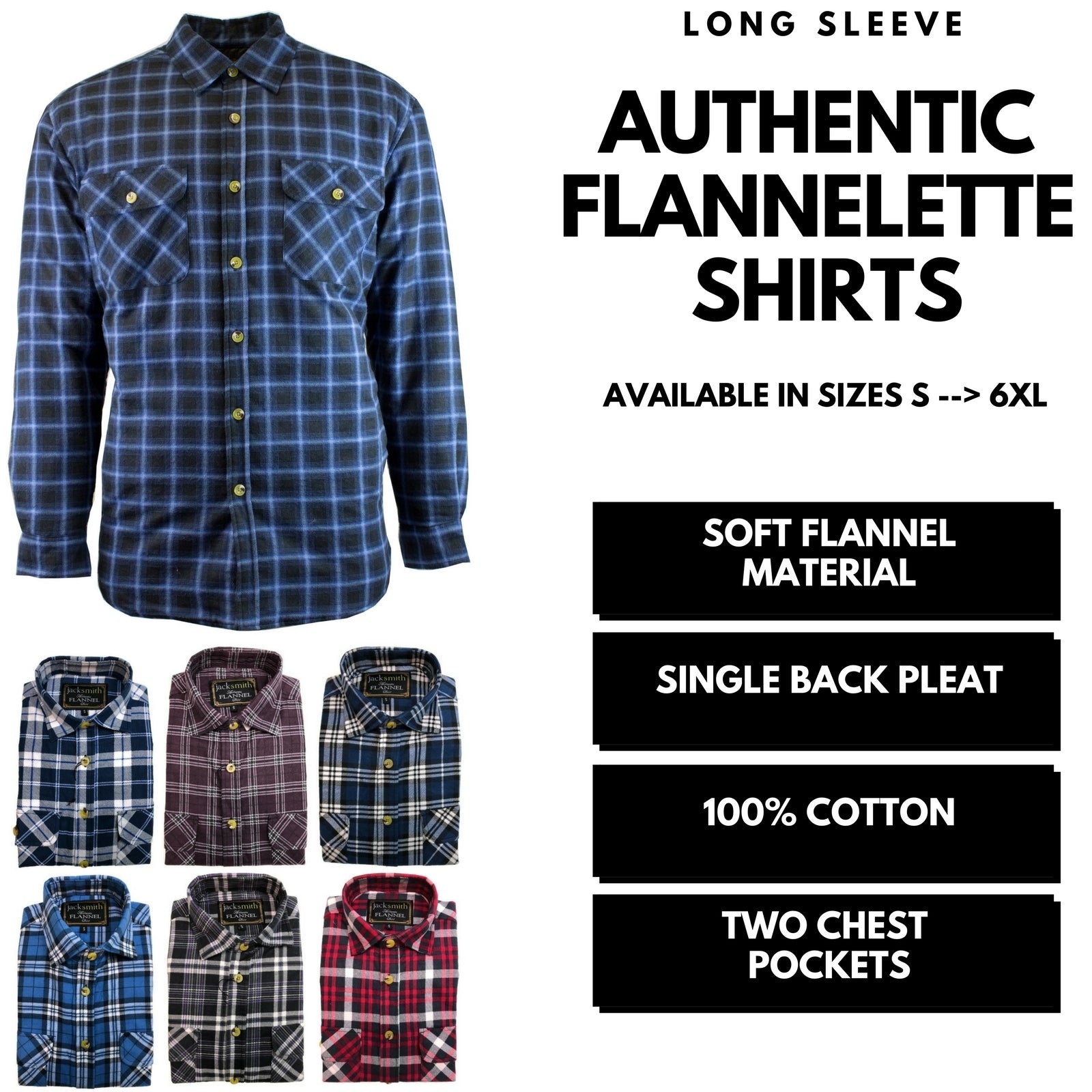 Mens Flannelette Shirt 100% Cotton Check Authentic Flannel Long Sleeve Vintage - Burgundy - S V563-FS-FP18-BURGUNDY97-S