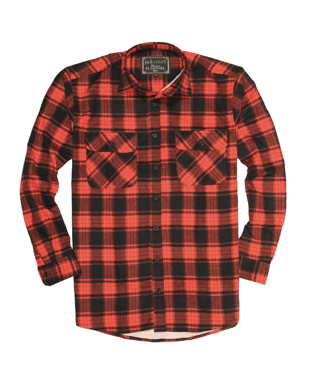 Mens Flannelette Long Sleeve Shirt 100% Cotton Check Authentic Flannel - Full Placket - Red  - XL