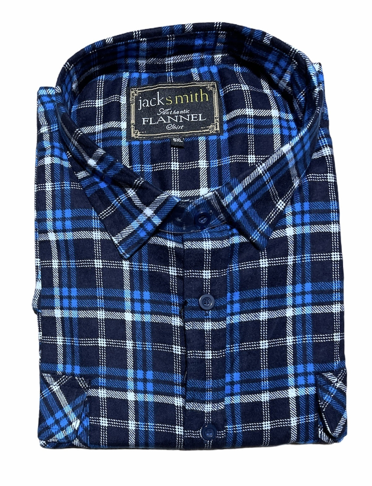 Mens Flannelette Long Sleeve Shirt 100% Cotton Check Authentic Flannel - Full Placket - Turquoise/Black - L V563-FS-FP21-36-L