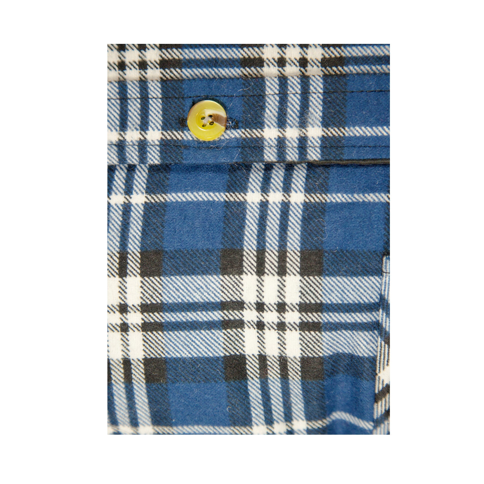 Mens Flannelette Long Sleeve Shirt 100% Cotton Check - Full Placket - Spanish Blue - 4XL V563-FS-FP22-149-4XL