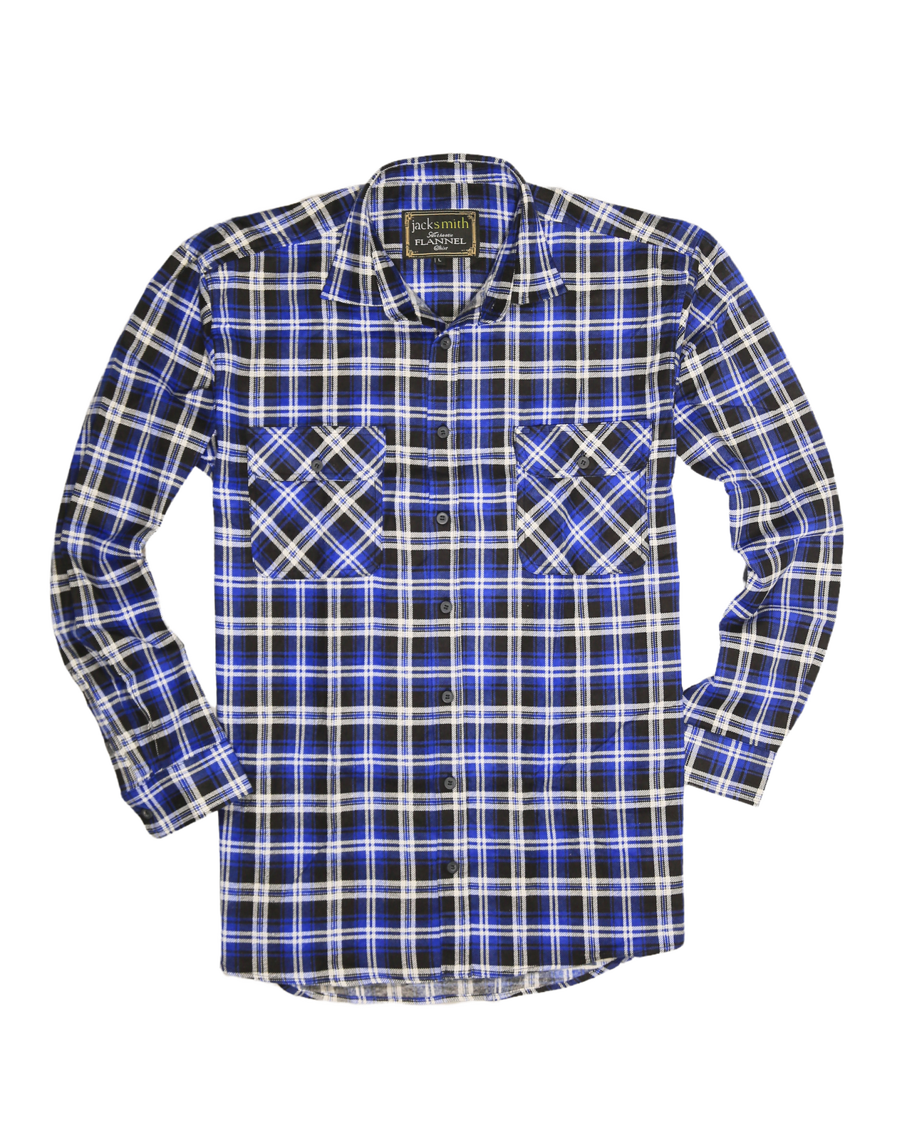Mens 100% Cotton Flannelette Shirt Long Sleeve Check Authentic Flannel - Denim - 3XL