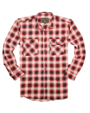 Mens 100% Cotton Flannelette Shirt Long Sleeve Check Authentic Flannel - Red/Navy - XXL