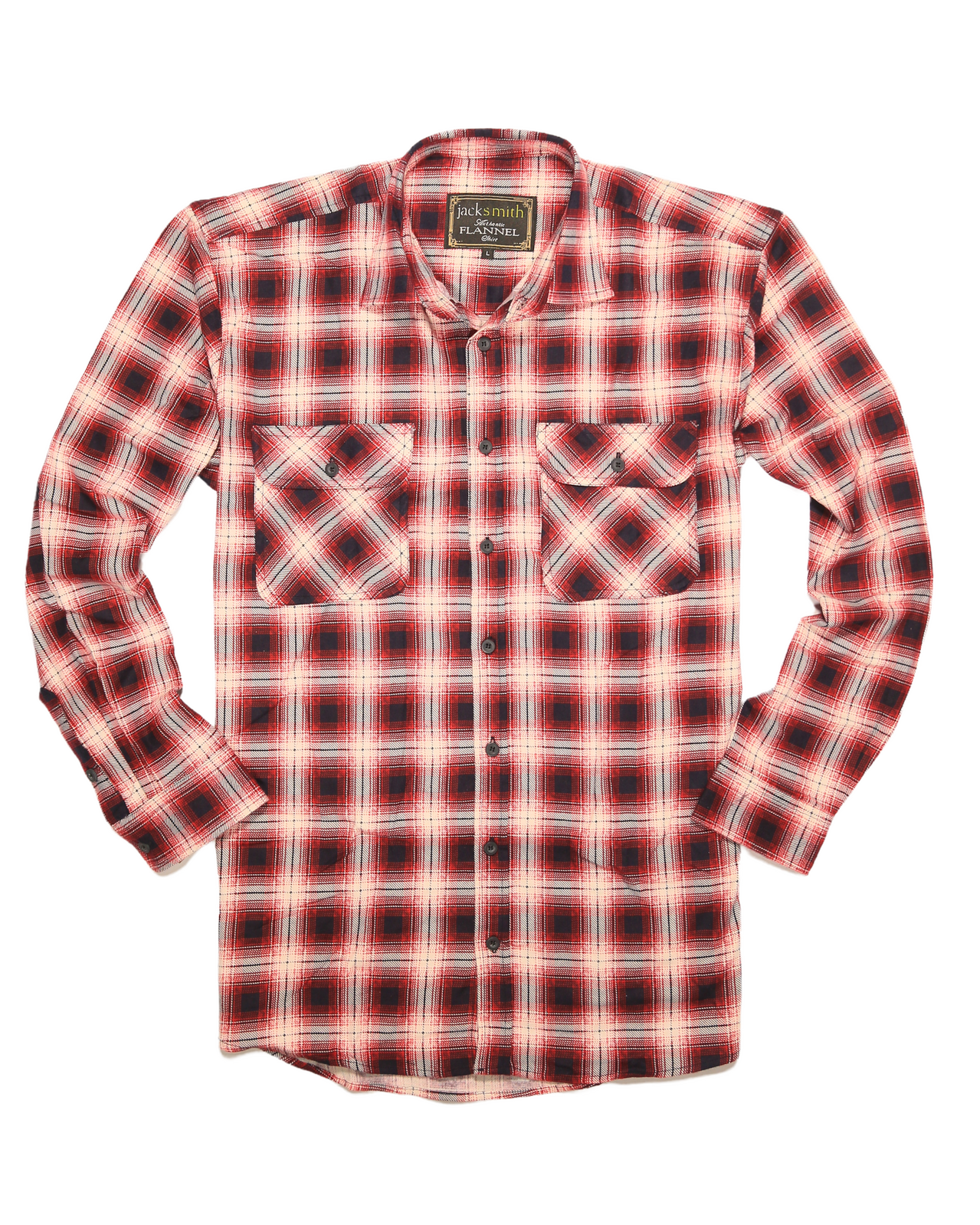 Mens 100% Cotton Flannelette Shirt Long Sleeve Check Authentic Flannel - Red/Navy - 3XL