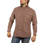 Mens Long Sleeve Flannelette Shirt 100% Cotton Flannel - Burgundy Check - L V563-FS-FP97-L