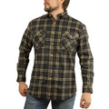 Mens Long Sleeve Flannelette Shirt 100% Cotton Flannel - Black Check - M V563-FS-FP99-M