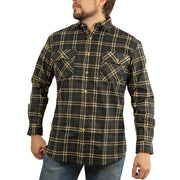 Mens Long Sleeve Flannelette Shirt 100% Cotton Flannel - Black Check - M V563-FS-FP99-M