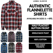 Mens Half Placket Flannelette Long Sleeve Pullover Shirt 100% Cotton Check Authentic Flannel - Burgundy - S V563-FS-HP18-BURGUNDY97-S