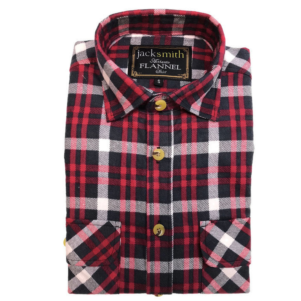 Mens Half Placket Flannelette Long Sleeve Pullover Shirt 100% Cotton Check Authentic Flannel - Burgundy - S V563-FS-HP18-BURGUNDY97-S