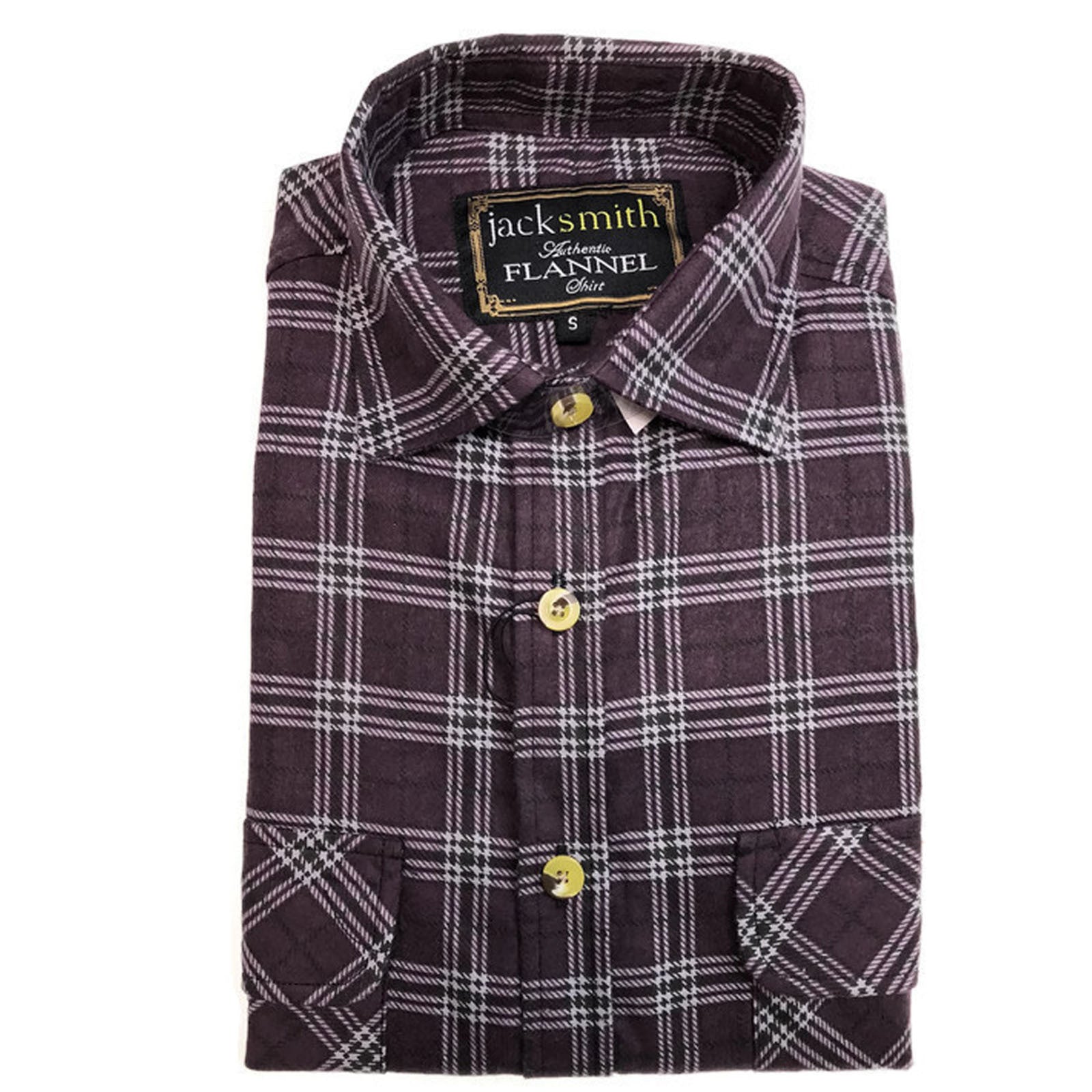 Mens Half Placket Flannelette Long Sleeve Pullover Shirt 100% Cotton Check Authentic Flannel - Burgundy - S V563-FS-HP18-BURGUNDY97-S