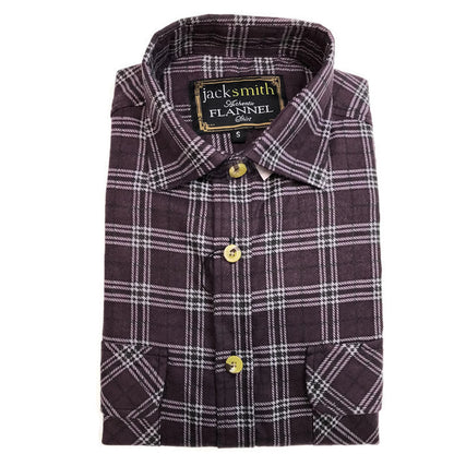 Mens Half Placket Flannelette Long Sleeve Pullover Shirt 100% Cotton Check Authentic Flannel - Burgundy - S V563-FS-HP18-BURGUNDY97-S