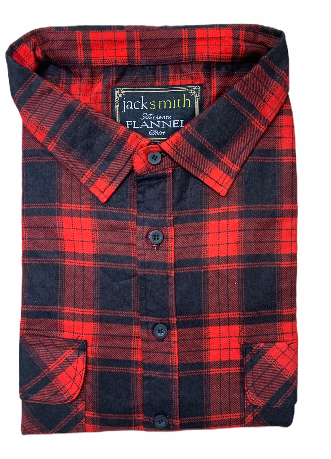Mens Flannelette Long Sleeve Shirt 100% Cotton Authentic Flannel - Half Placket - Red - 3XL V563-FS-HP20-90-3XL