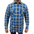 Mens Flannelette Long Sleeve Pullover Shirt 100% Cotton Flannel - Half Placket - Navy - 3XL
