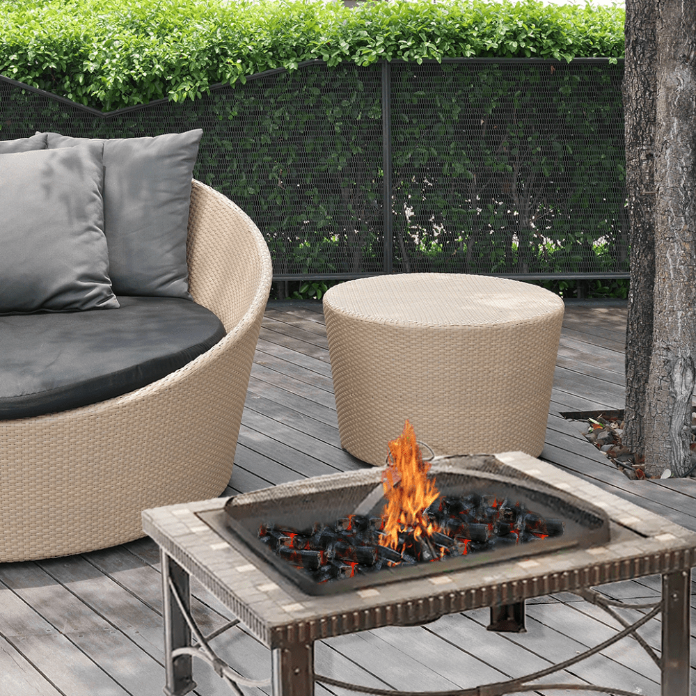 30" Square Slate Tile Fire Pit Outdoor Patio Heater Fireplace V563-FT-51161B