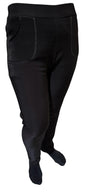 Ladies Fur Lined Thermal Leggings Womens Warm Winter Pants Stretch Skinny Leg - S/M V563-FURLEGGINGS-PLAINBLK-S_M