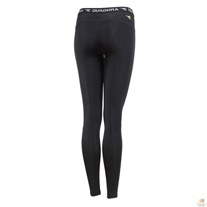 DIADORA Ladies Compression Sports Full Length Tights Gym Yoga - Black - 14 V563-GDWS1390-BLK-14