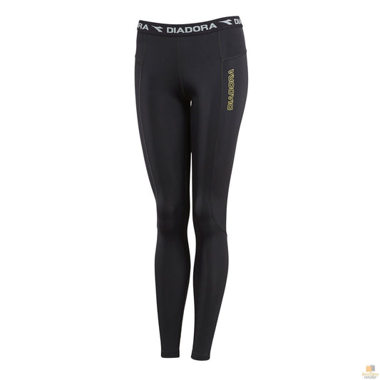 DIADORA Ladies Compression Sports Full Length Tights Gym Yoga - Black - 8 V563-GDWS1390-BLK-8