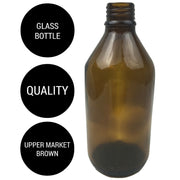600ml Brown Glass Bottle for DIY Arts & Crafts without Lid/Cap V563-GLASS_DIYBOTTLE