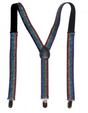 GLITTER SPARKLE SUSPENDERS Braces Clipon Elastic Y-Back Slim Adjustable - Rainbow (Glitter) V563-GLITRSUSPENDERS-RNBWGLIT