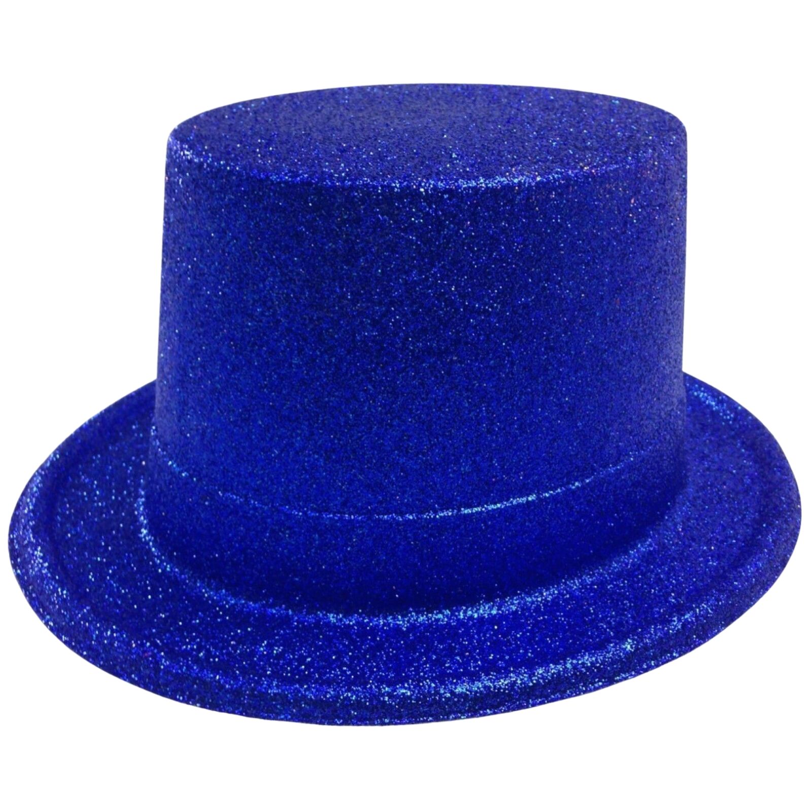 Glitter Top Hat Adult Costume Fancy Dress Party Plastic Tall Hat - Blue V563-GLTRTOPHAT-BLU