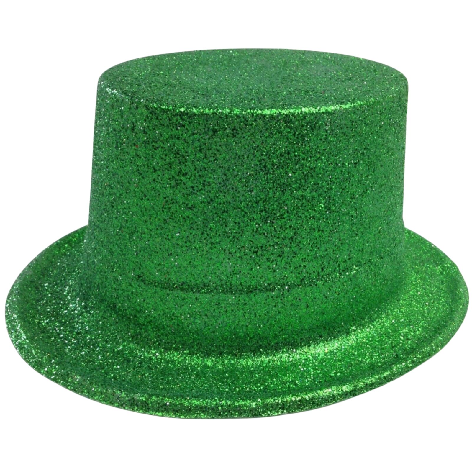 Glitter Top Hat Adult Costume Fancy Dress Party Plastic Tall Hat - Green V563-GLTRTOPHAT-GRN