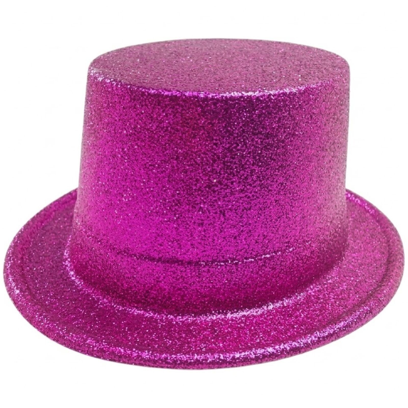 Glitter Top Hat Adult Costume Fancy Dress Party Plastic Tall Hat - Hot Pink V563-GLTRTOPHAT-HTPNK