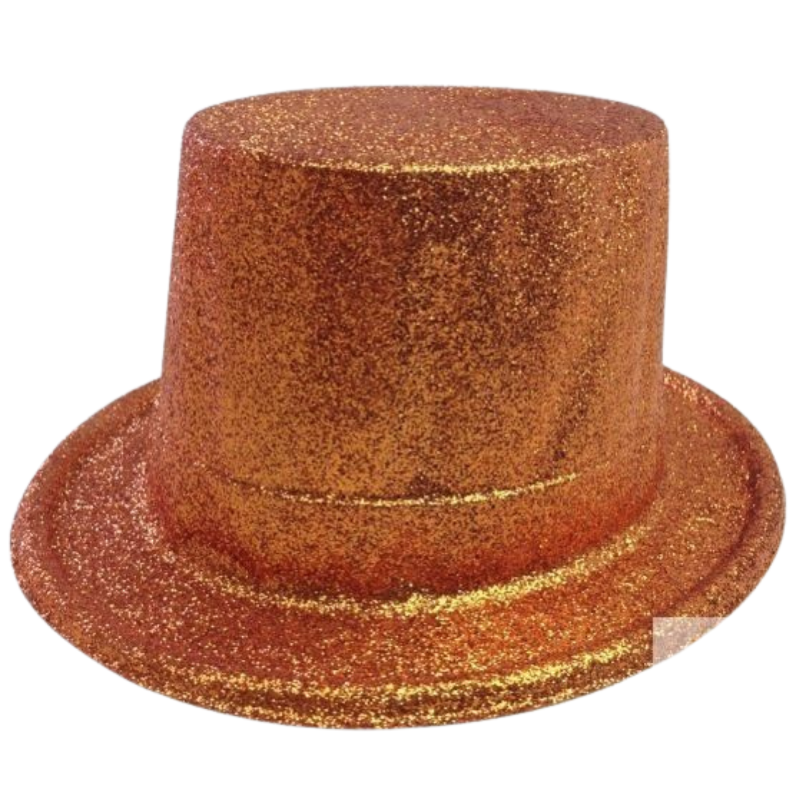 Glitter Top Hat Adult Costume Fancy Dress Party Plastic Tall Hat - Orange V563-GLTRTOPHAT-ORNG