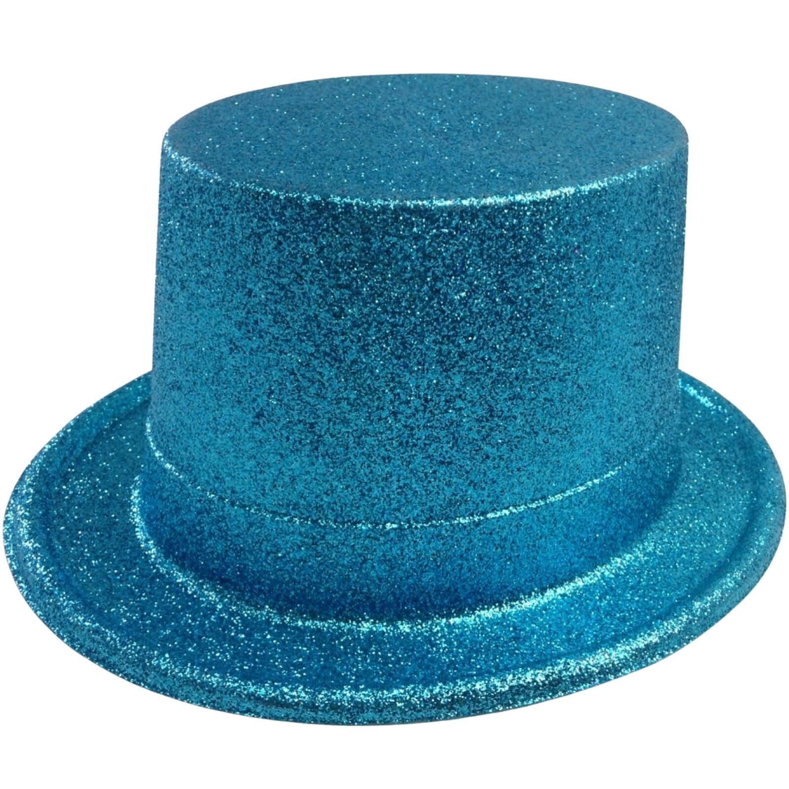 Glitter Top Hat Adult Costume Fancy Dress Party Plastic Tall Hat - Sky Blue V563-GLTRTOPHAT-SKYBLU