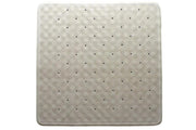 Square Anti Slip Loofah Shower Rug Non Slip Bathroom Bath Mat Water Drains Beige V563-GTRUBERBEIG-SHW