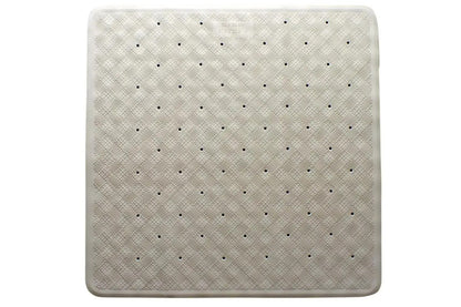 Square Anti Slip Loofah Shower Rug Non Slip Bathroom Bath Mat Water Drains Beige V563-GTRUBERBEIG-SHW