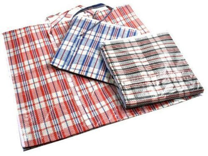 10x Large Stripe Bag Packing Storage Strip Zip Shopping Travel Check House Moving 65cm x 60cm x 25cm V563-H0-201-10PCS