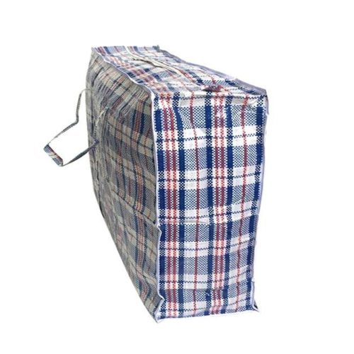 1x Large Stripe Bag Packing Storage Strip Zip Shopping Travel Check House Moving 65cm x 60cm x 25cm V563-H0-201-1PC