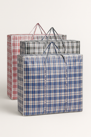 12x Large Stripe Bag Packing Storage Strip Zip Shopping Travel Check House Moving 78cm x 90cm x 25cm V563-H0-206-12PCS
