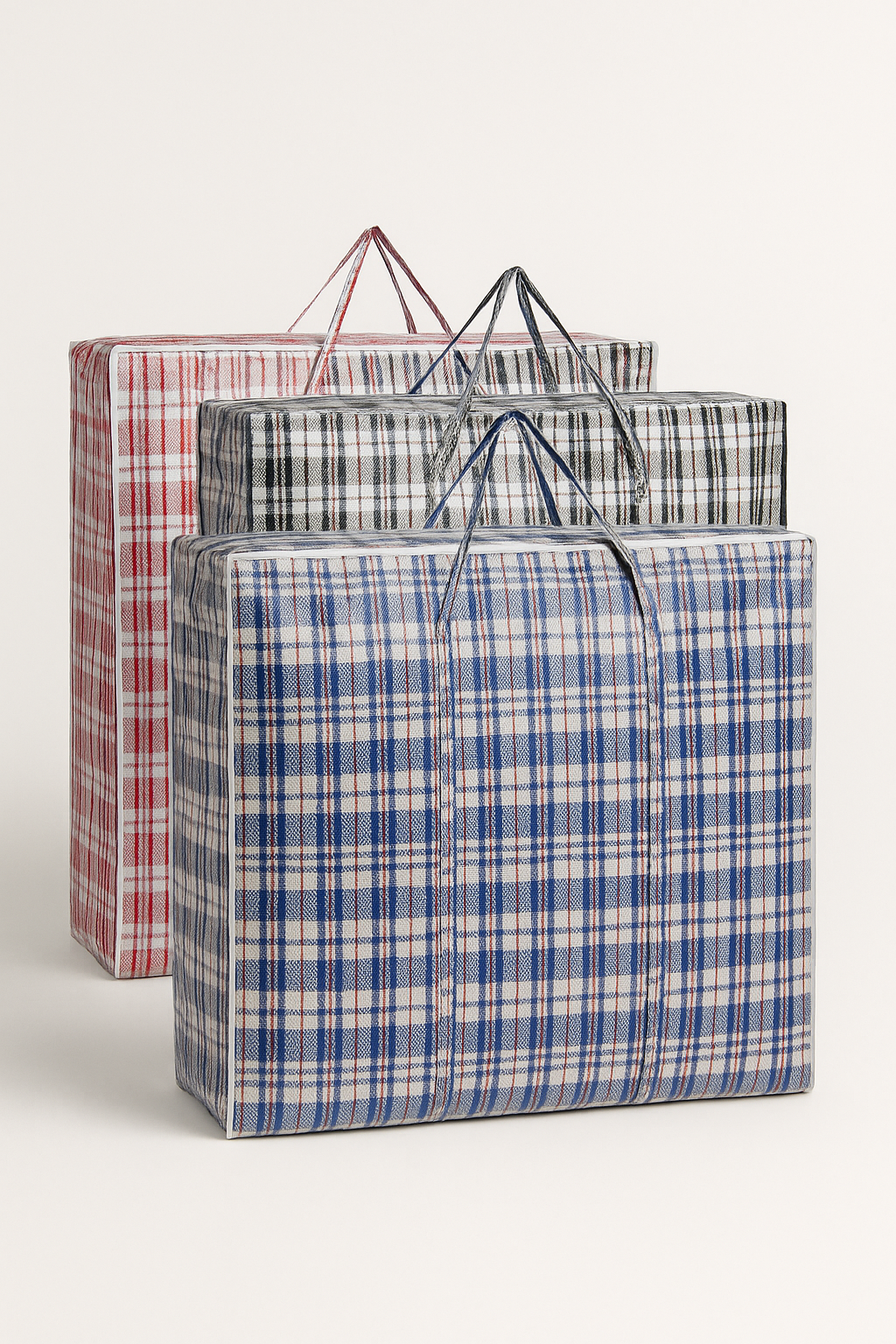 48x Large Stripe Bag Packing Storage Strip Zip Shopping Travel Check House Moving 78cm x 90cm x 25cm V563-H0-206-48PCS
