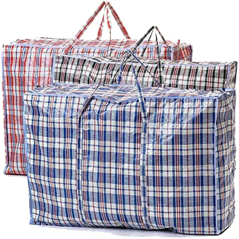 1x Large Stripe Bag Packing Storage Strip Zip Shopping Travel Check House Moving 90cm x 78cm x 25cm V563-H0-207-1PC