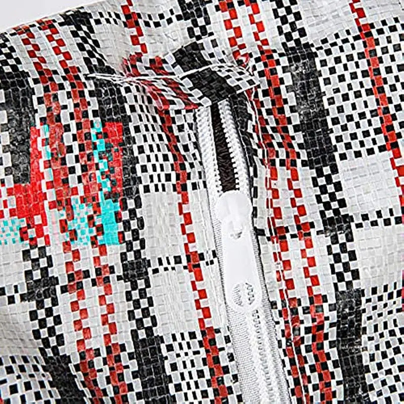 1x Large Stripe Bag Packing Storage Strip Zip Shopping Travel Check House Moving 90cm x 78cm x 25cm V563-H0-207-1PC
