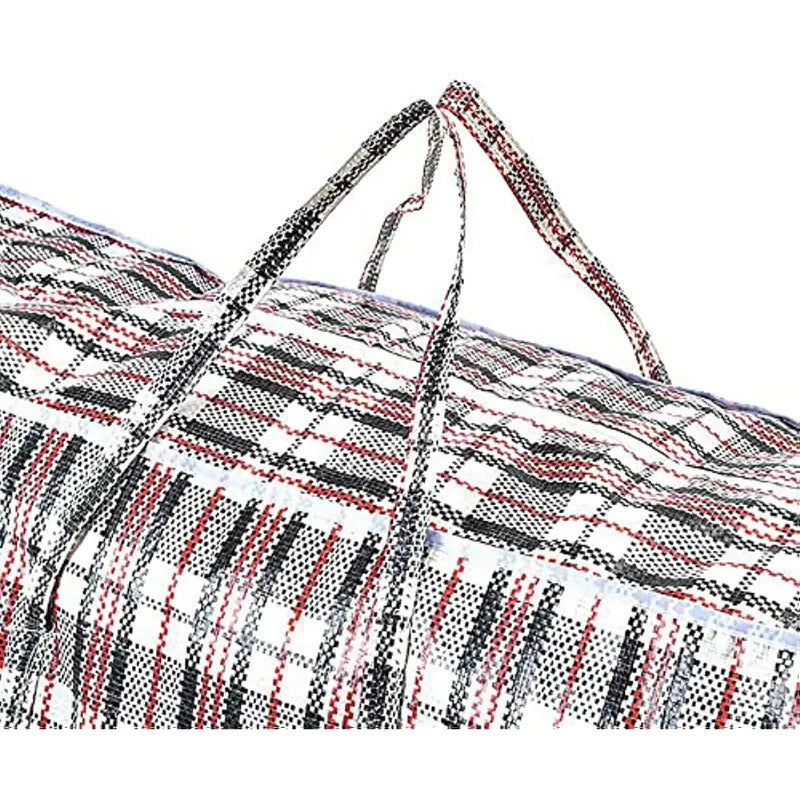 48x Large Stripe Bag Packing Storage Strip Zip Shopping Travel Check House Moving 90cm x 78cm x 25cm V563-H0-207-48PCS