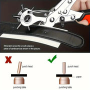 Multi-Size Leather Belt Eyelet Hole Punch Puncher Plier Revolving Handcraft Tool V563-H143